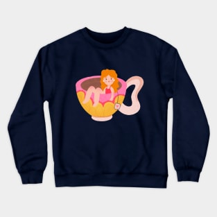 Cute lady in a teacup Crewneck Sweatshirt